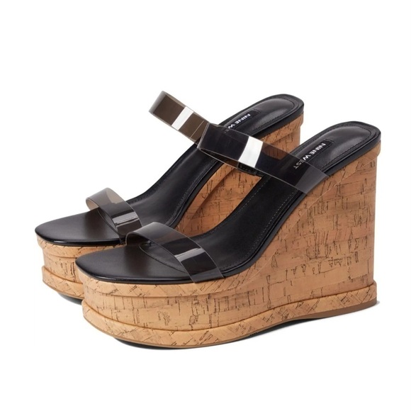 Nine West Rapps Platform Wedge Sandal - smoke black - Picture 1 of 15